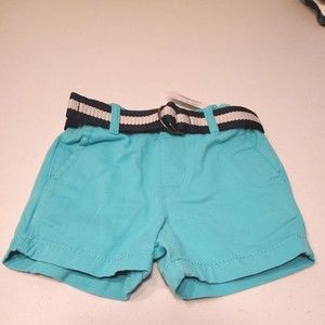 *NWT*The Children's Place Boys Chino Belted Shorts Pants Mellow Aqua 6-9 months